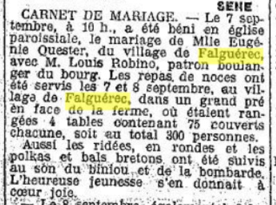 1926 09 16 Séné mariage robino