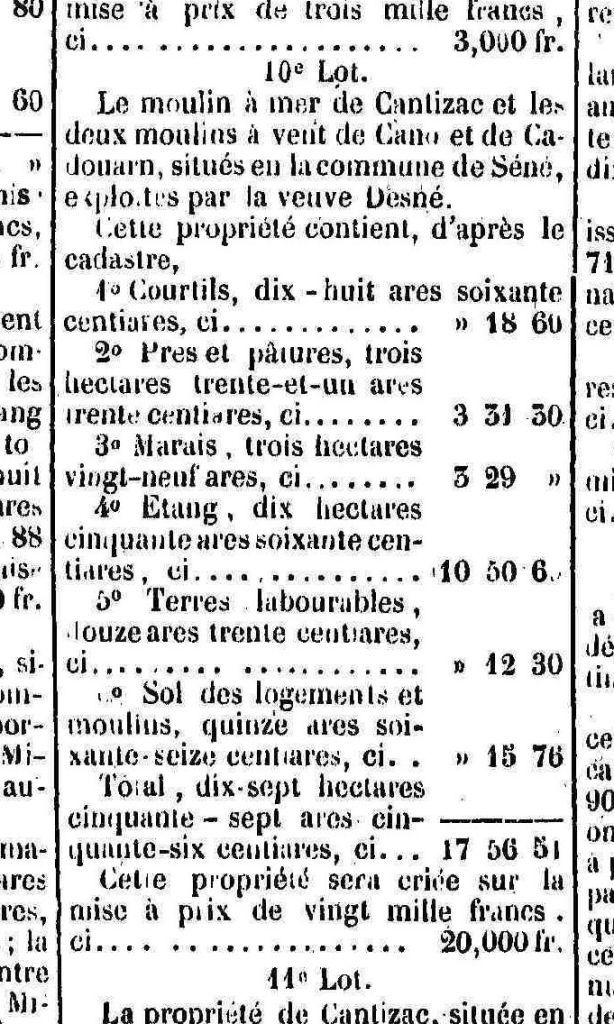 1859 Moulins SENE Desné vente