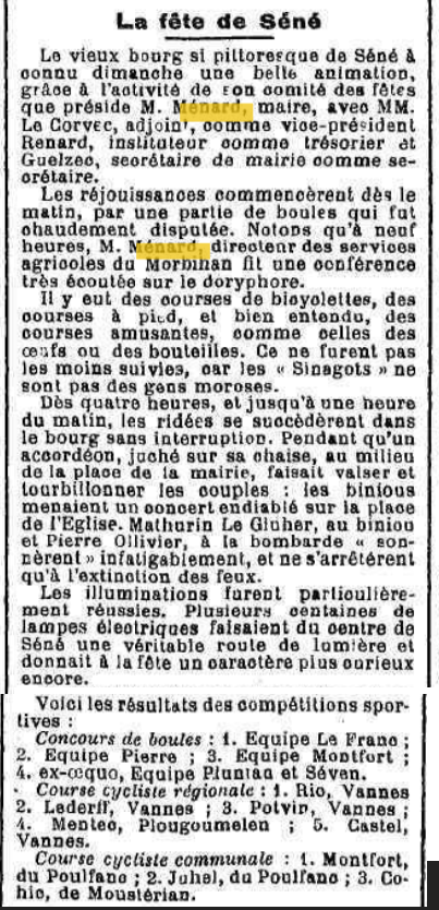 3R MENARD fete Séné aout 1932