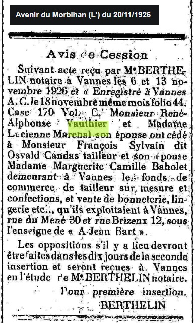 1926 11 Vauhtier Tailleur confection