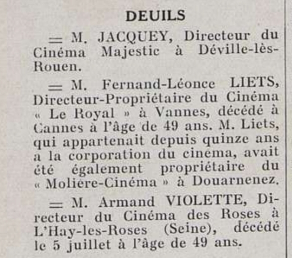 1942 Fernand Leonce LEIST mort