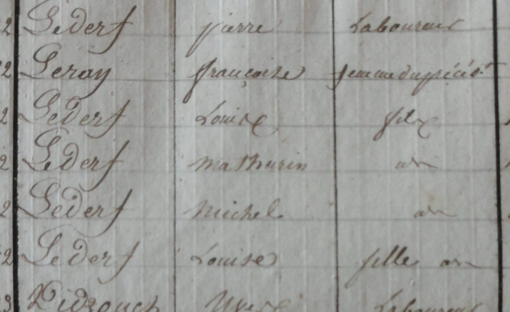 1841 LE DERF Louis famille Michot