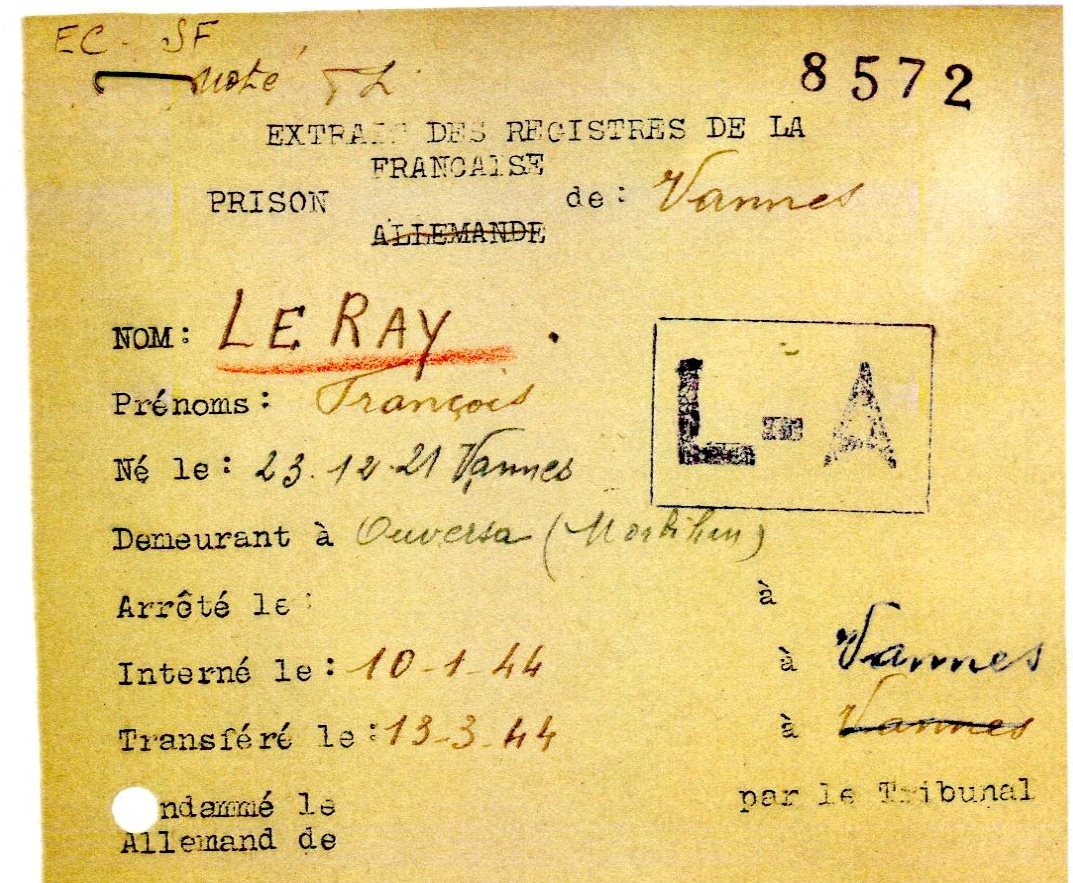 1944 Leray Prison Vannes