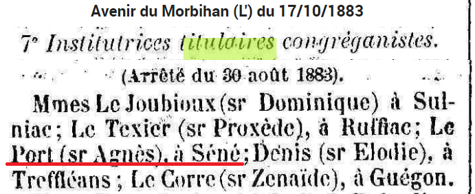 1883 Le Port Soeur Agnès Séné