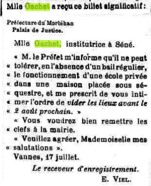 1910 7 Gachet Lettre Expulsion