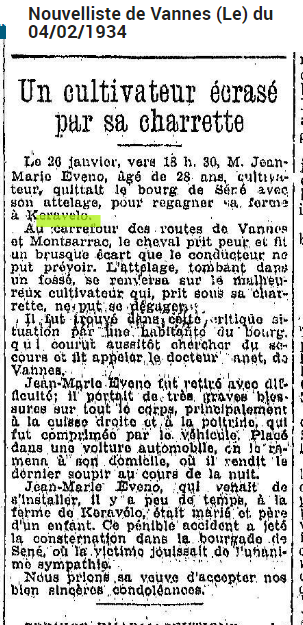 1934 SENE Eveno mort charrette