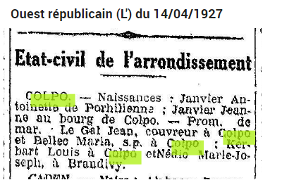 1927 Colpo LE GAL couvreur