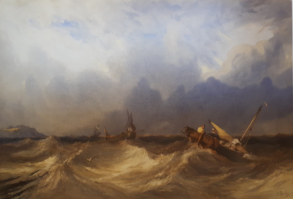 1840 Eugène Isabey Bateau Pêche Mauvais temps