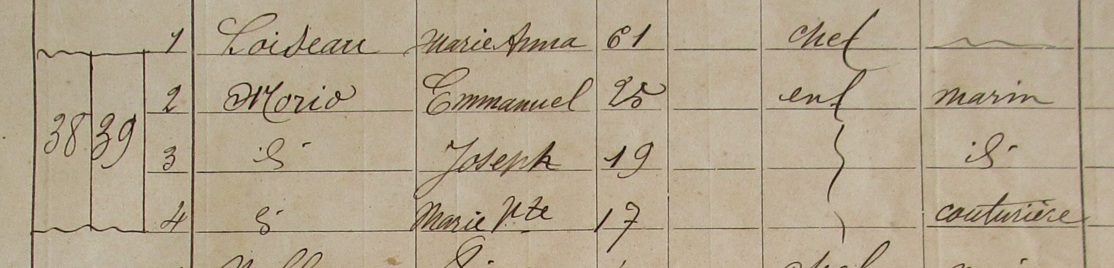1901 MORIO family Montsarrac