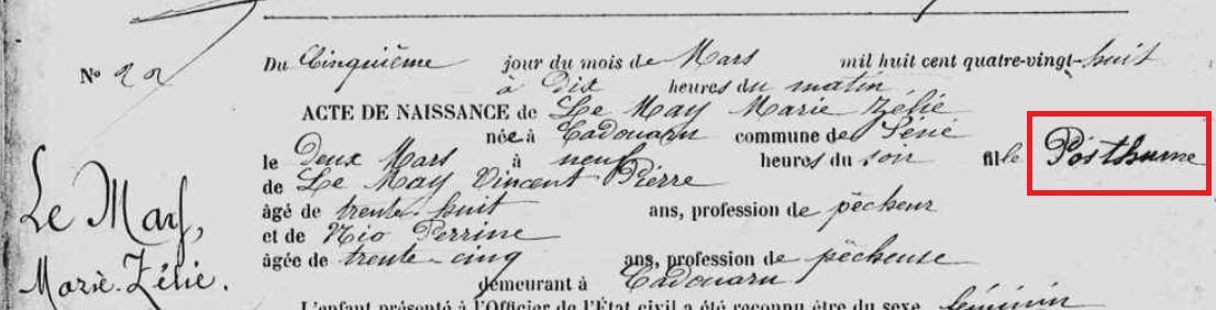 1888 LE MAY papa décédé