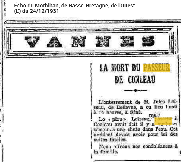 1931 Loiseau François Marie décès