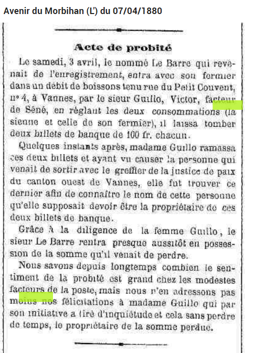 1880 Guillo Victor facteru à Séné