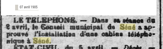 1905 cabine telephone SENE