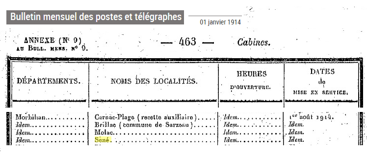 1914 Sene Cabine telephone