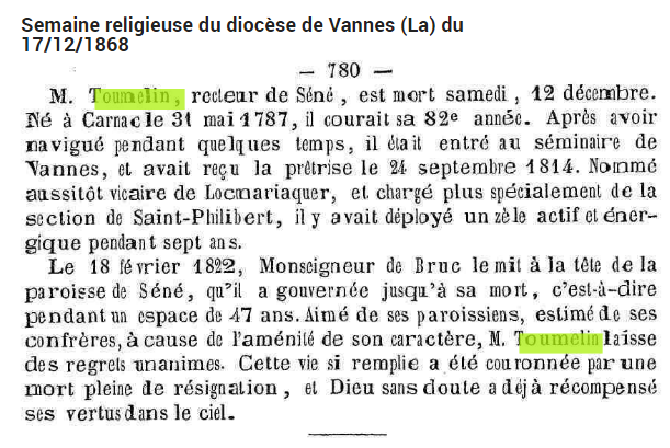 1868 TOUMELIN obseques