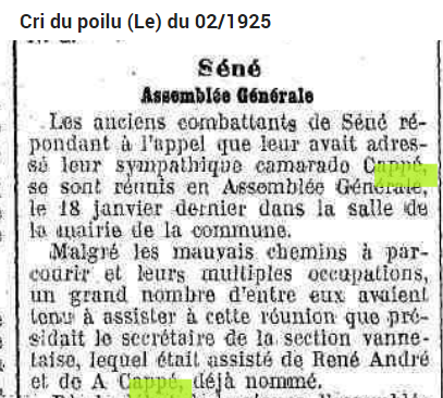 1925b Cappé UNC Séné