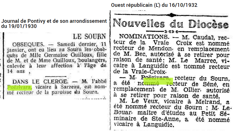 1930 POEZIVARA nomination Le Sourn Séné