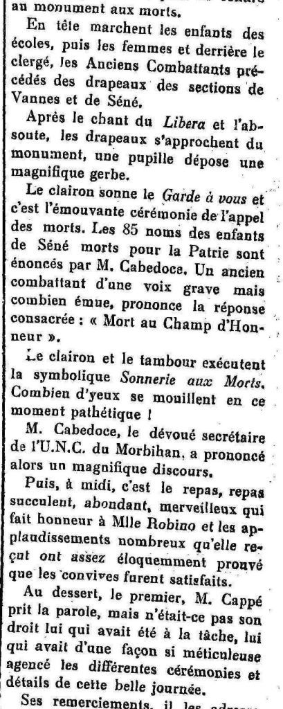 1937 CAPPE 11 nov ceremonie