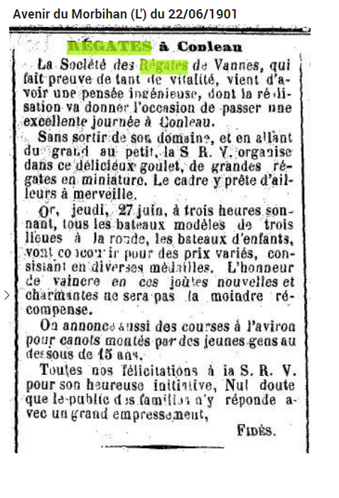 1901 06 Conleau regate modeles réduit