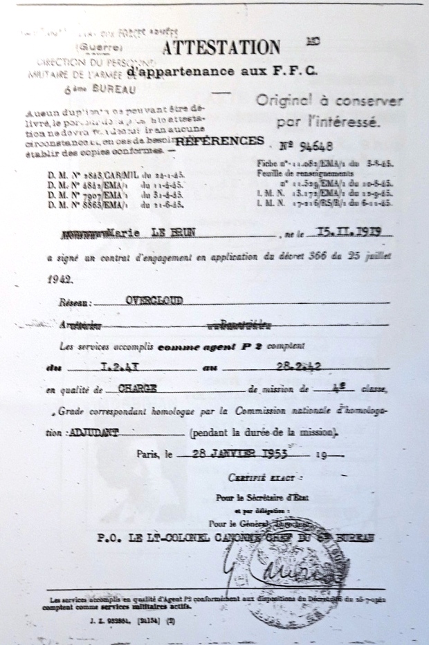 1953 LEBRUN atestation OverCloud