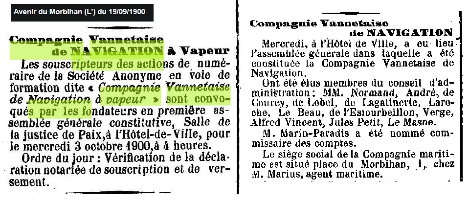 1900 09 Cie Vannetaise Navigation