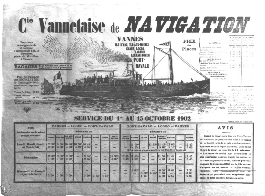 1902 horaires Cie Vannetaise